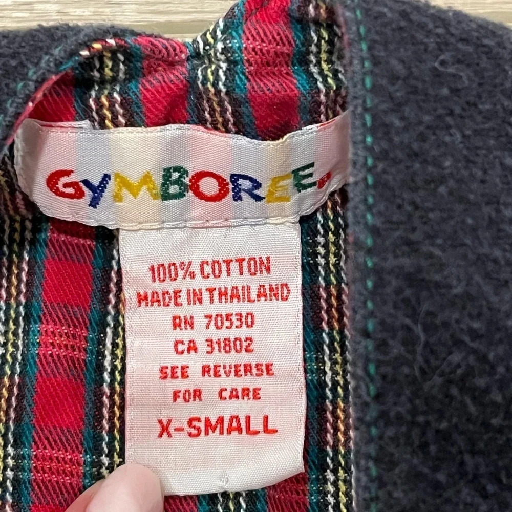 Vintage Gymboree Overalls Boys Size XS 12-18m Tan Colorblock Bubble